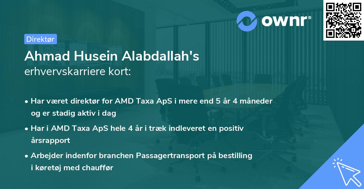 Ahmad Husein Alabdallah's erhvervskarriere kort