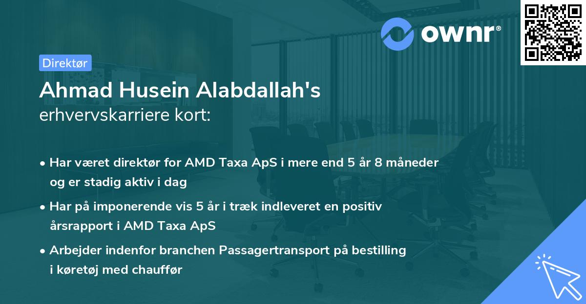 Ahmad Husein Alabdallah's erhvervskarriere kort