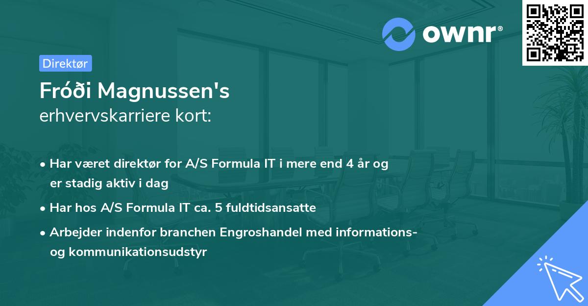 Fróði Magnussen's erhvervskarriere kort