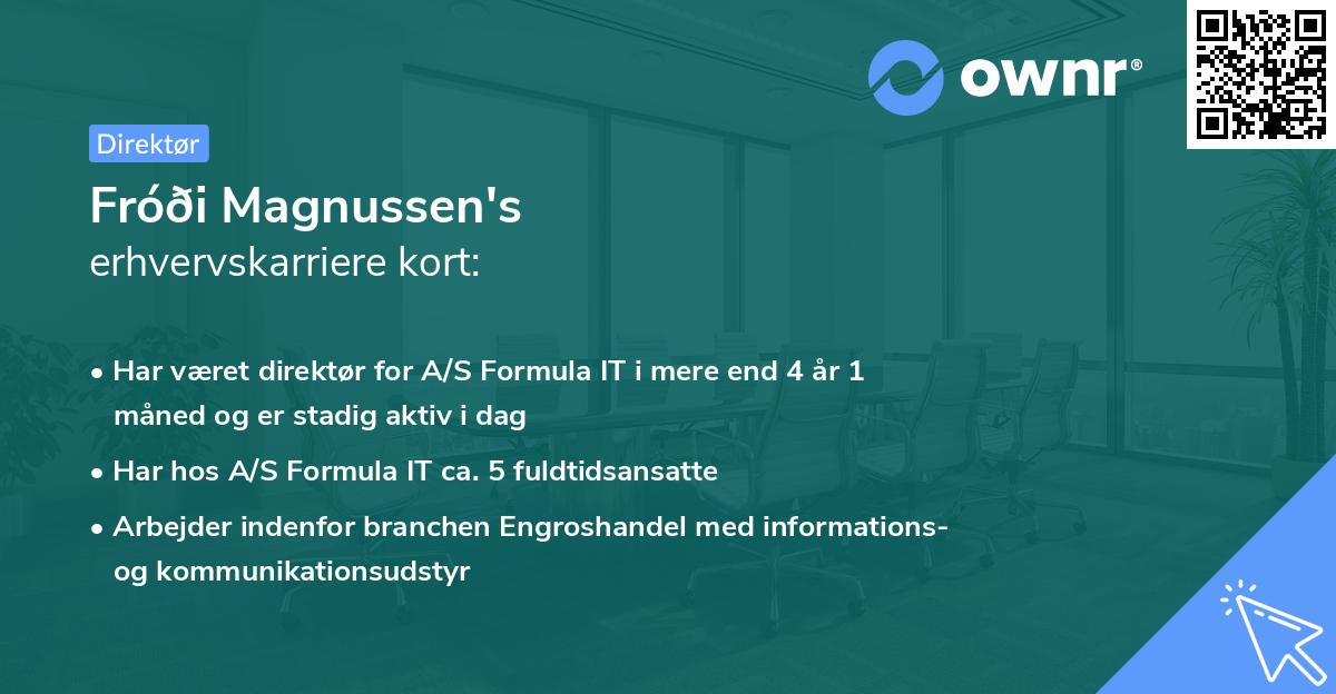 Fróði Magnussen's erhvervskarriere kort