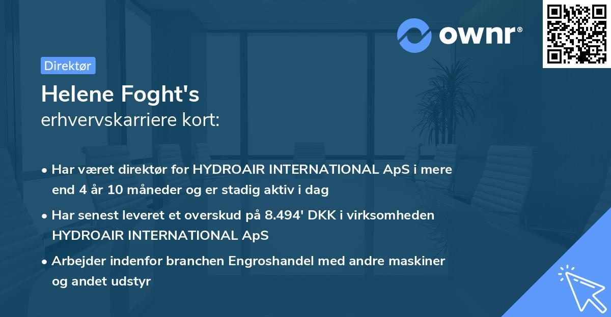 Helene Foght's erhvervskarriere kort