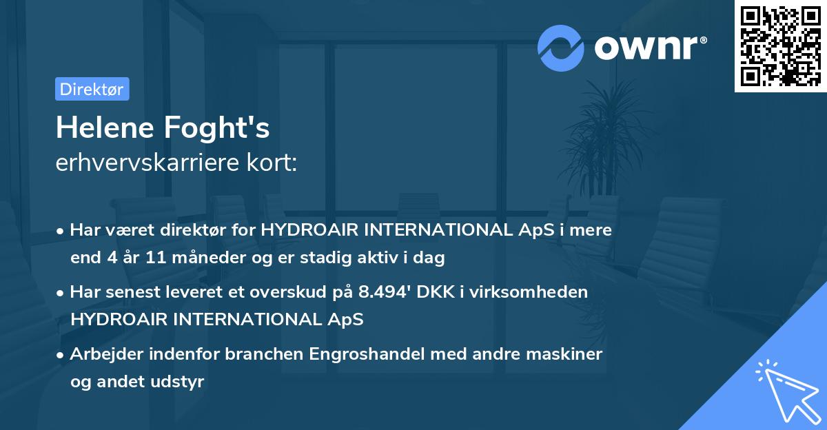 Helene Foght's erhvervskarriere kort