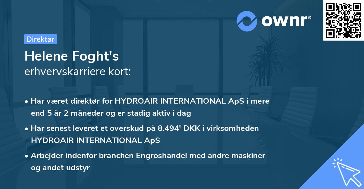 Helene Foght's erhvervskarriere kort