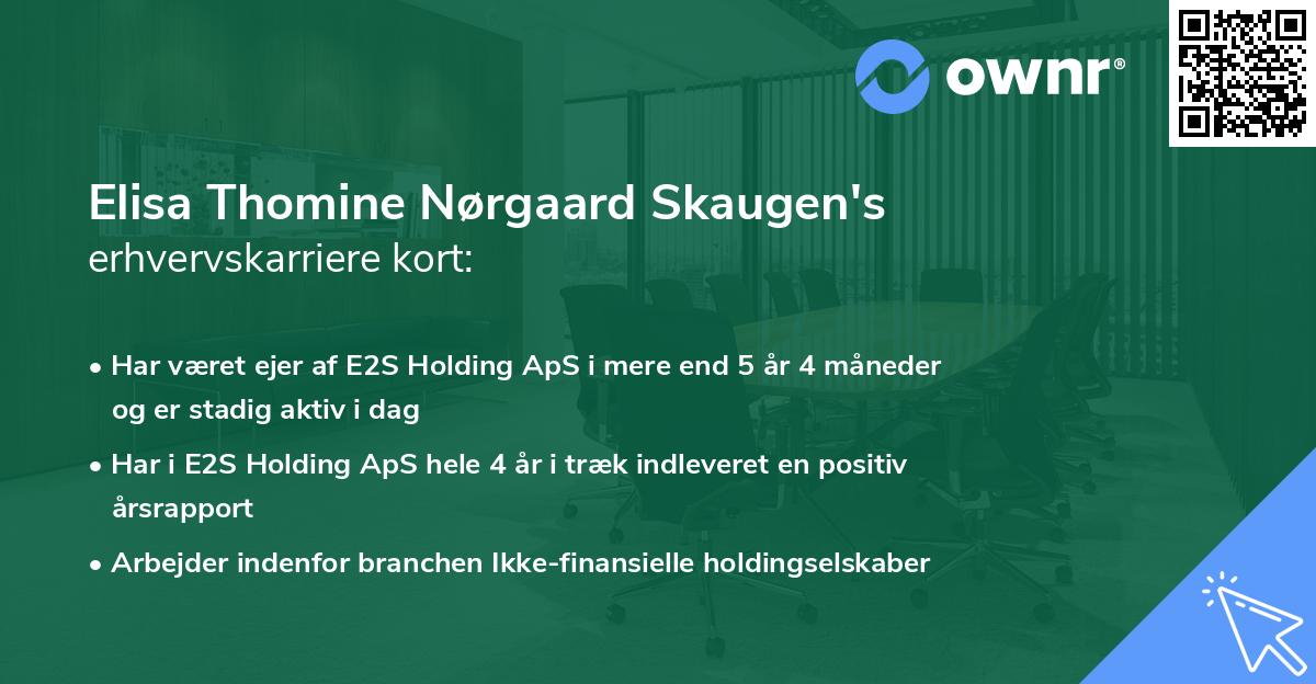 Elisa Thomine Nørgaard Skaugen's erhvervskarriere kort