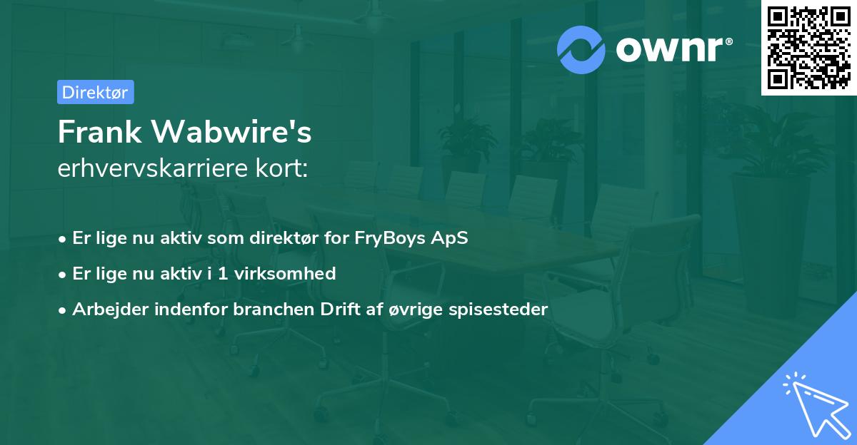 Frank Wabwire's erhvervskarriere kort