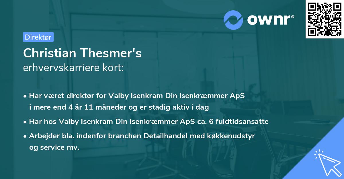 Christian Thesmer's erhvervskarriere kort