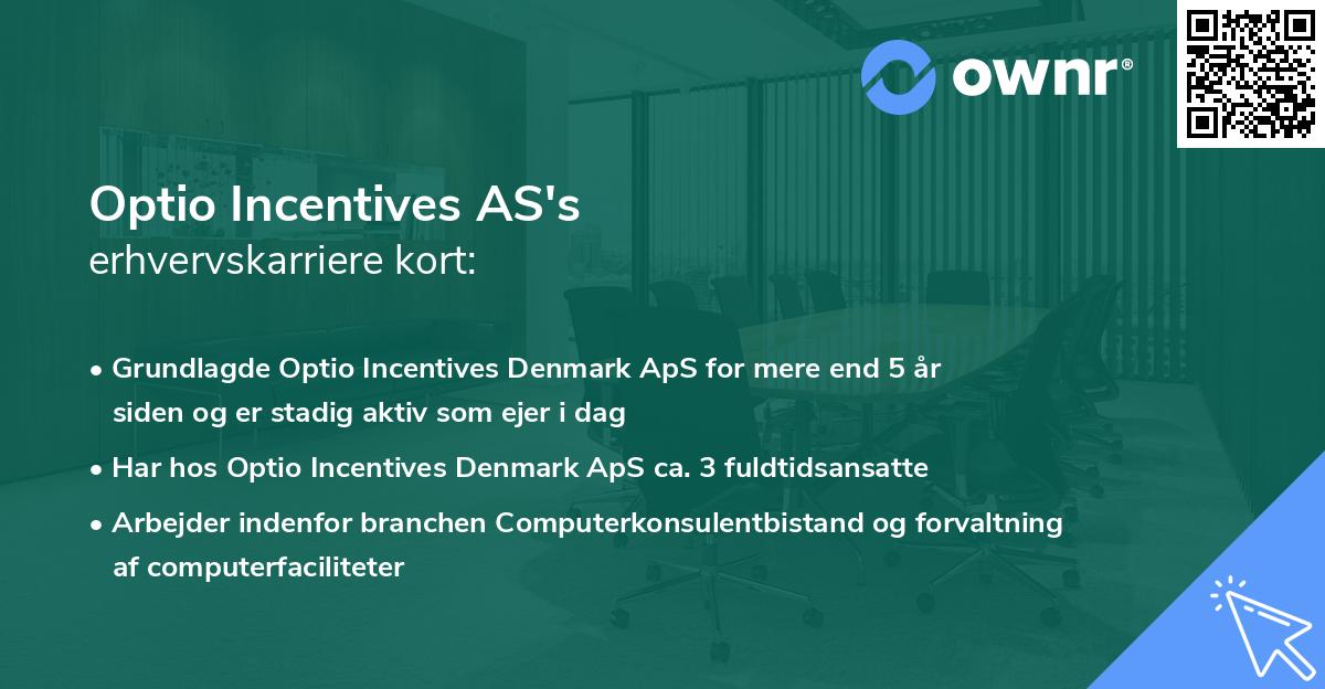 Optio Incentives AS's erhvervskarriere kort