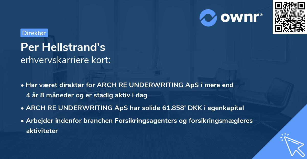Per Hellstrand's erhvervskarriere kort