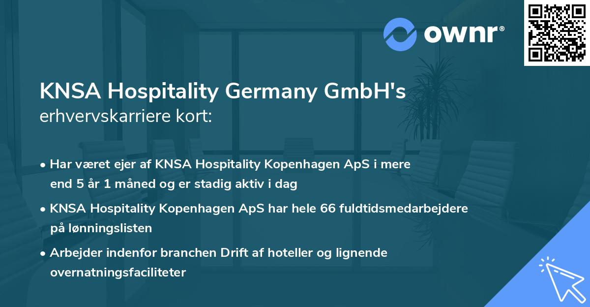 KNSA Hospitality Germany GmbH's erhvervskarriere kort