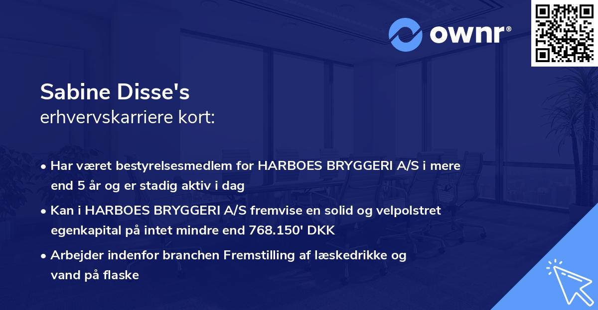 Sabine Disse's erhvervskarriere kort