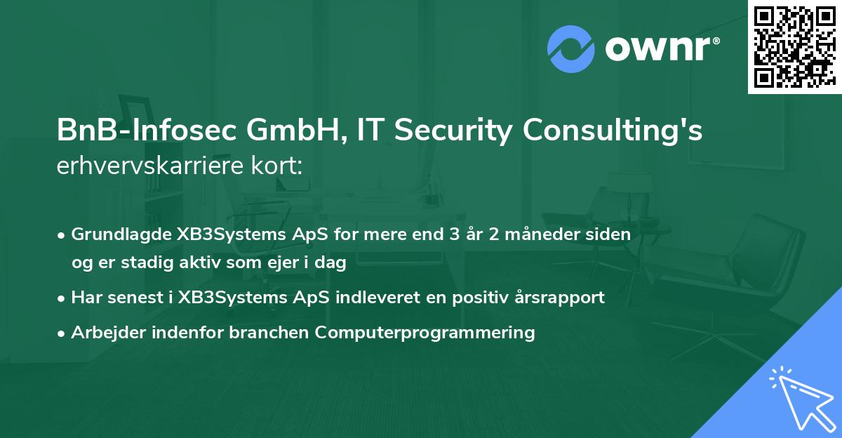 BnB-Infosec GmbH, IT Security Consulting's erhvervskarriere kort