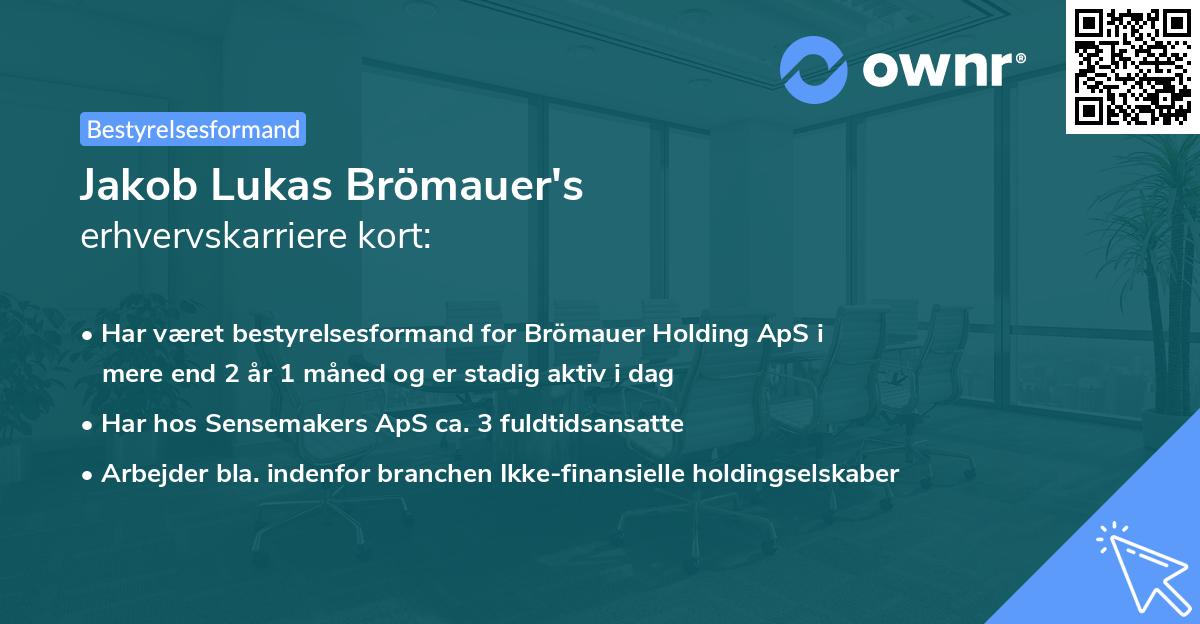Jakob Lukas Brömauer's erhvervskarriere kort