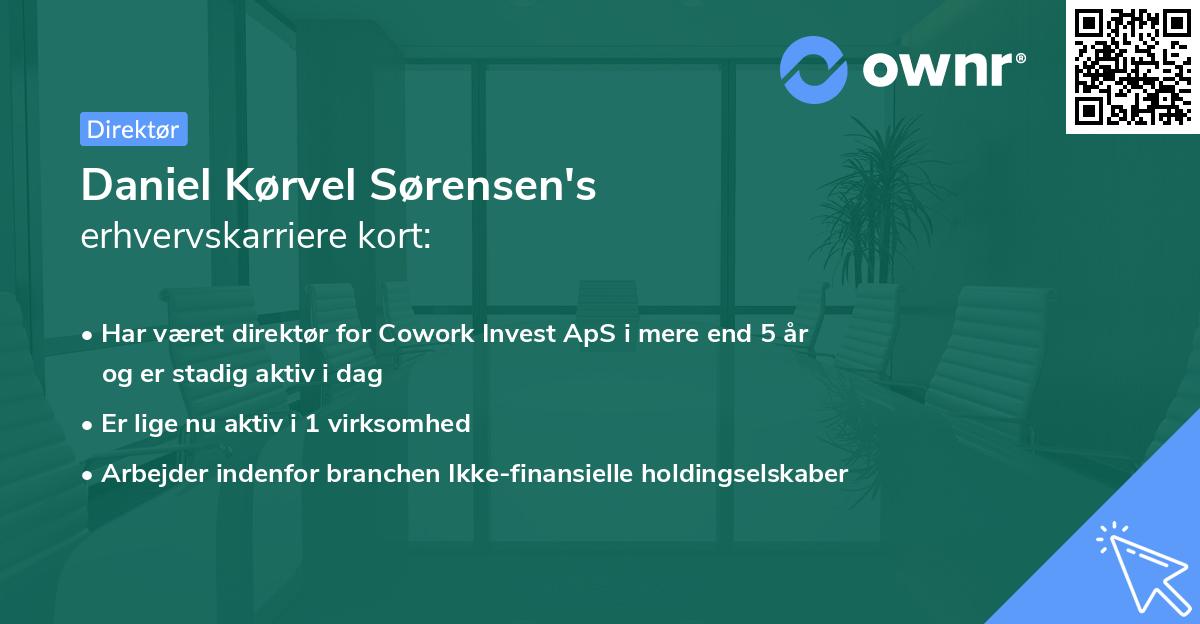 Daniel Kørvel Sørensen's erhvervskarriere kort