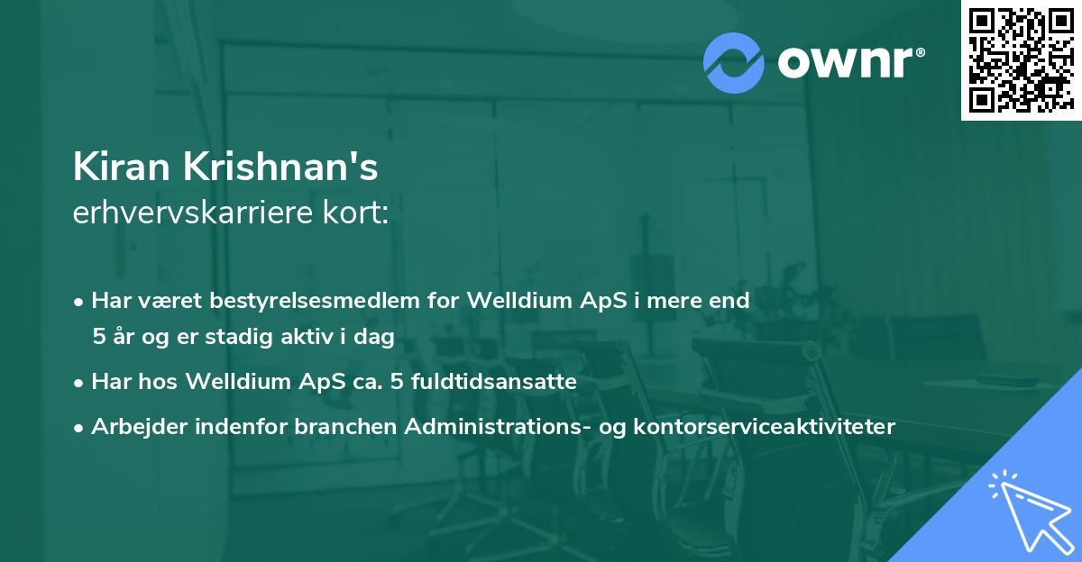 Kiran Krishnan's erhvervskarriere kort