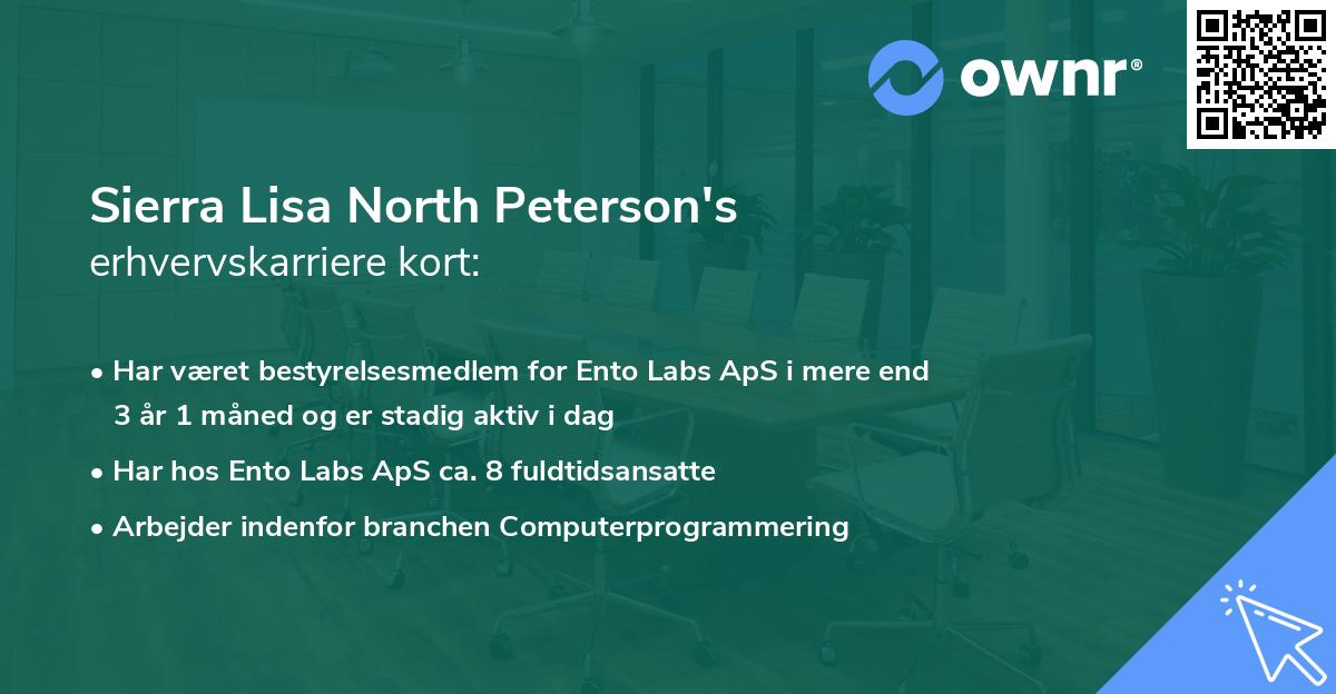 Sierra Lisa North Peterson's erhvervskarriere kort