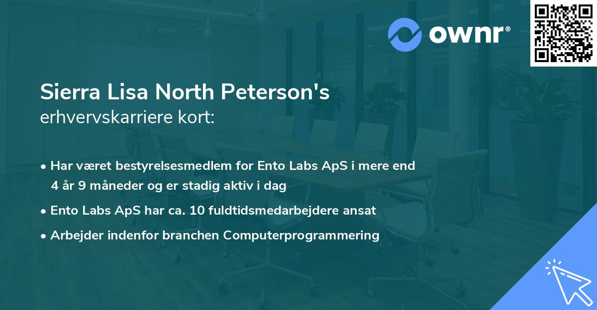 Sierra Lisa North Peterson's erhvervskarriere kort