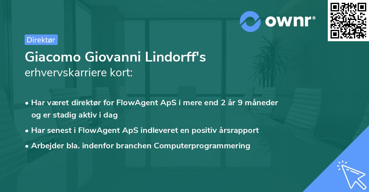 Giacomo Giovanni Lindorff's erhvervskarriere kort
