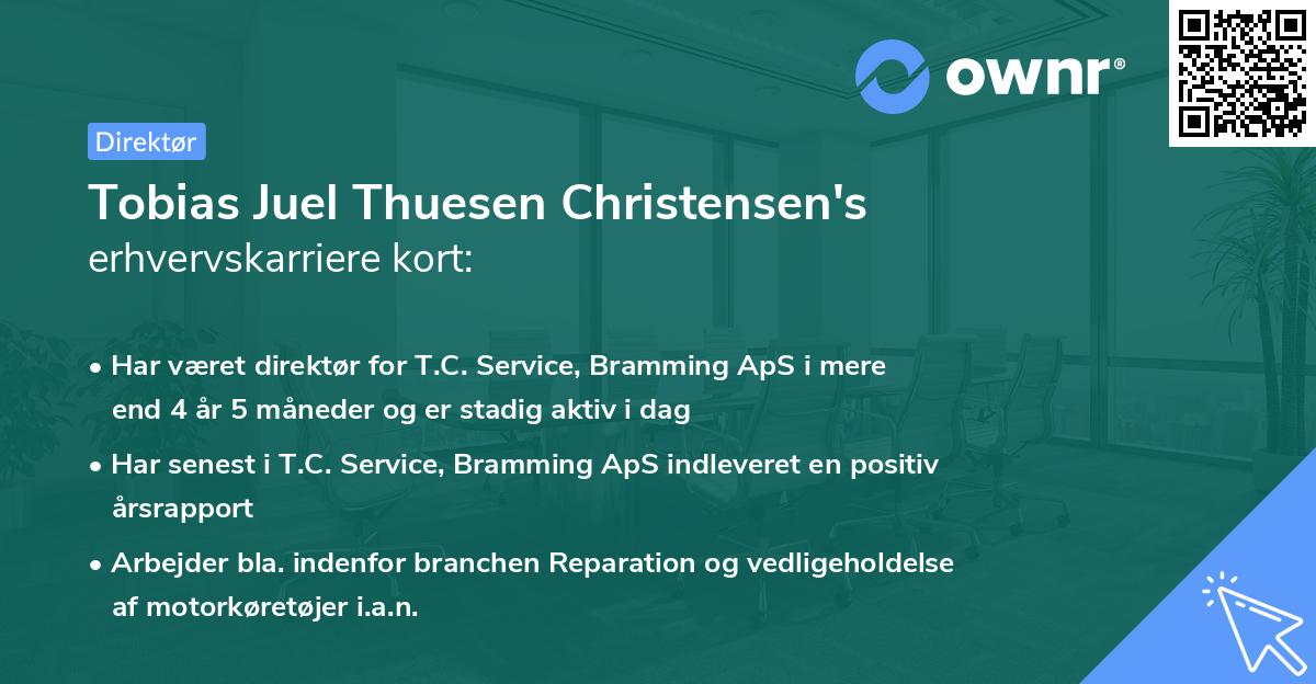 Tobias Juel Thuesen Christensen's erhvervskarriere kort