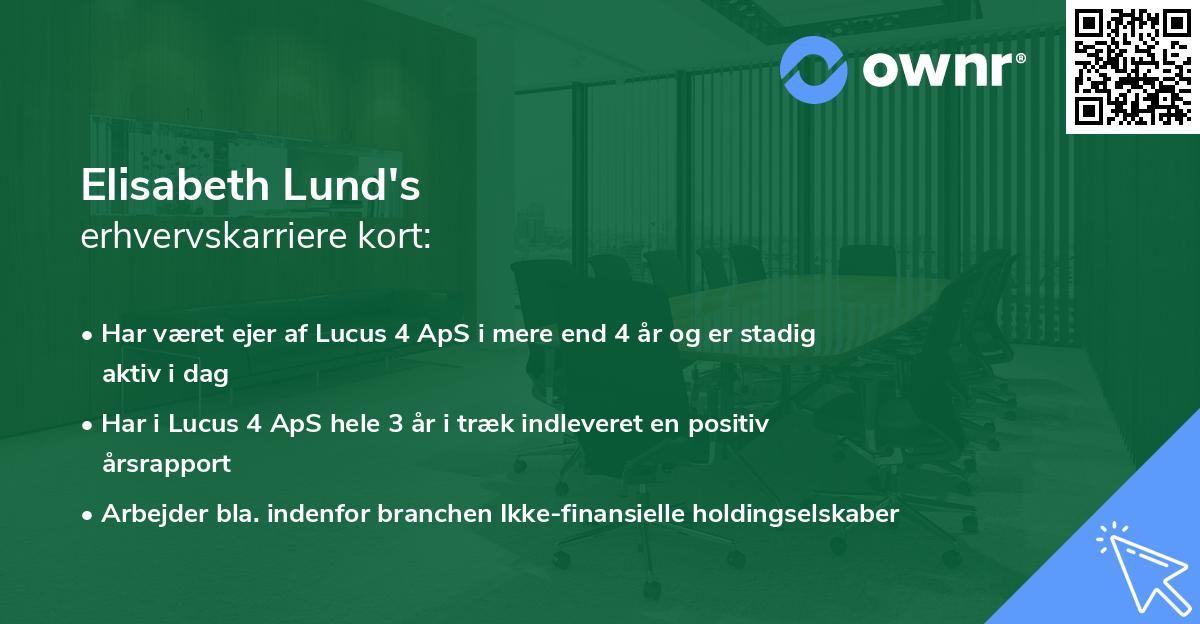 Elisabeth Lund's erhvervskarriere kort