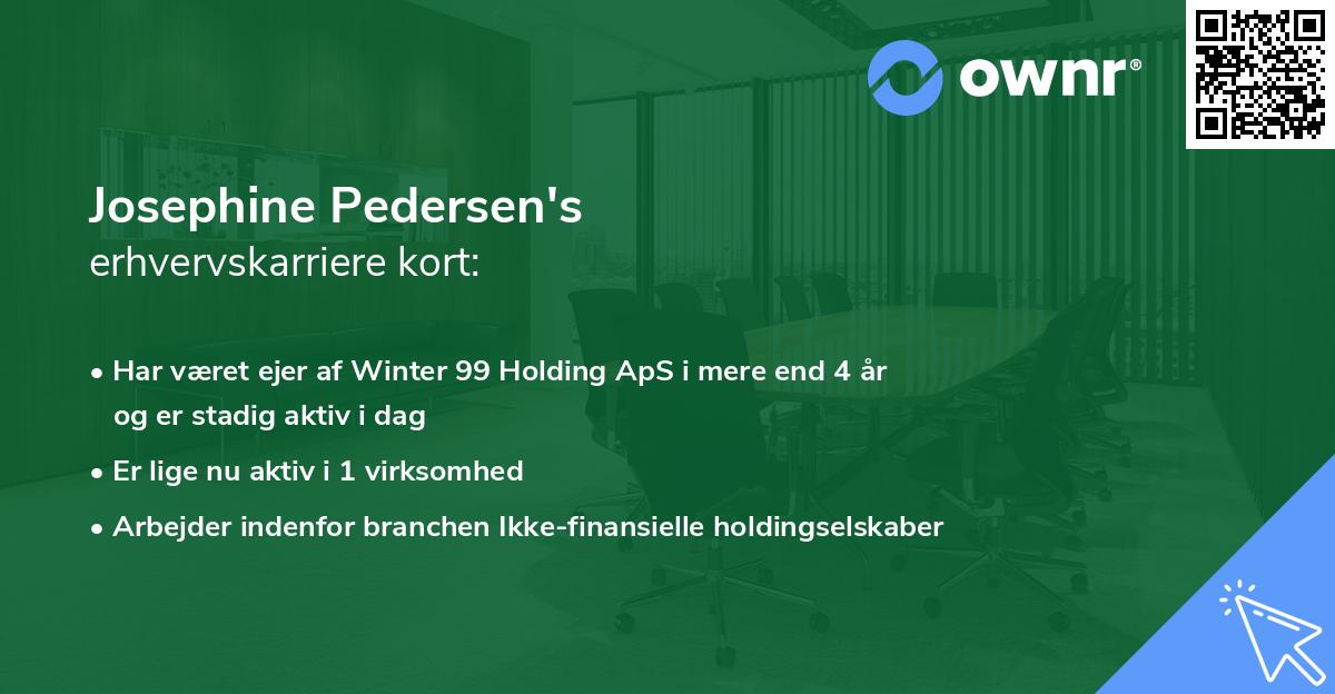 Josephine Pedersen's erhvervskarriere kort