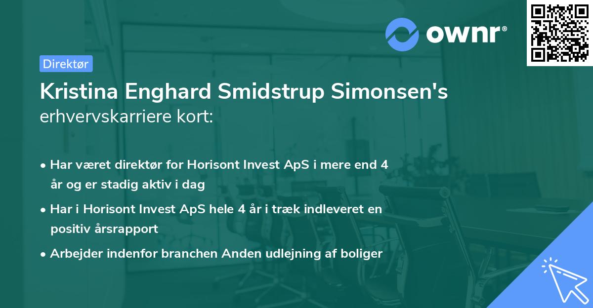 Kristina Enghard Smidstrup Simonsen's erhvervskarriere kort