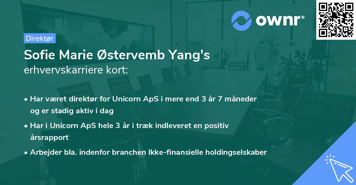 Sofie Marie Østervemb Yang's erhvervskarriere kort