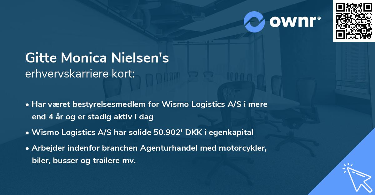 Gitte Monica Nielsen's erhvervskarriere kort