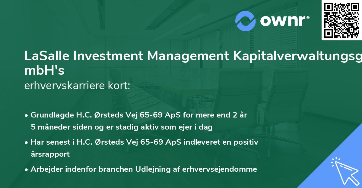 LaSalle Investment Management Kapitalverwaltungsgesellschaft mbH's erhvervskarriere kort