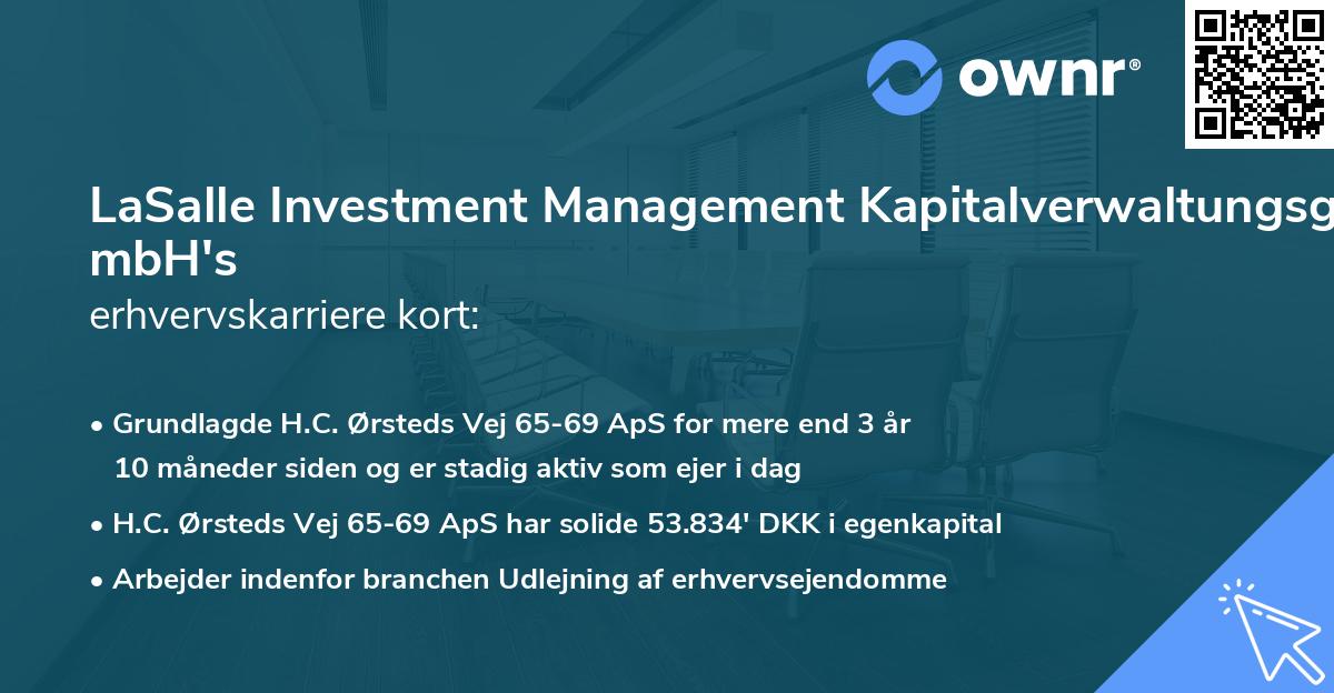LaSalle Investment Management Kapitalverwaltungsgesellschaft mbH's erhvervskarriere kort