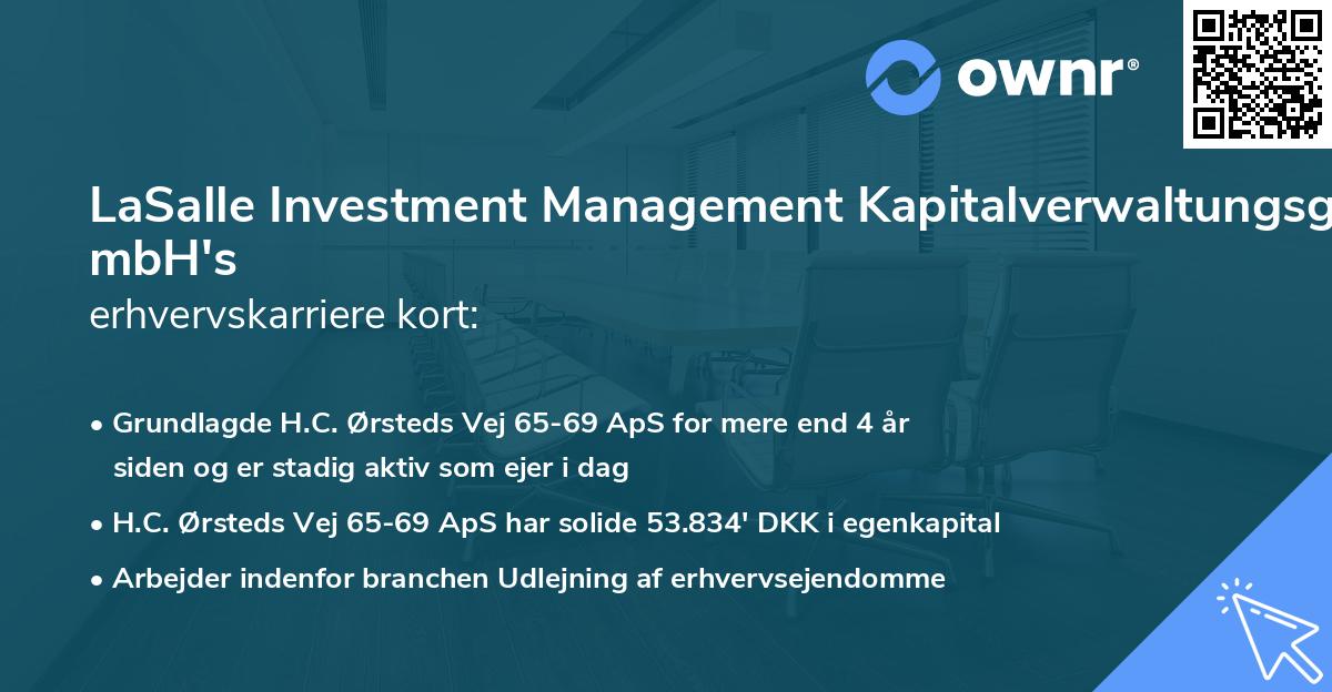 LaSalle Investment Management Kapitalverwaltungsgesellschaft mbH's erhvervskarriere kort