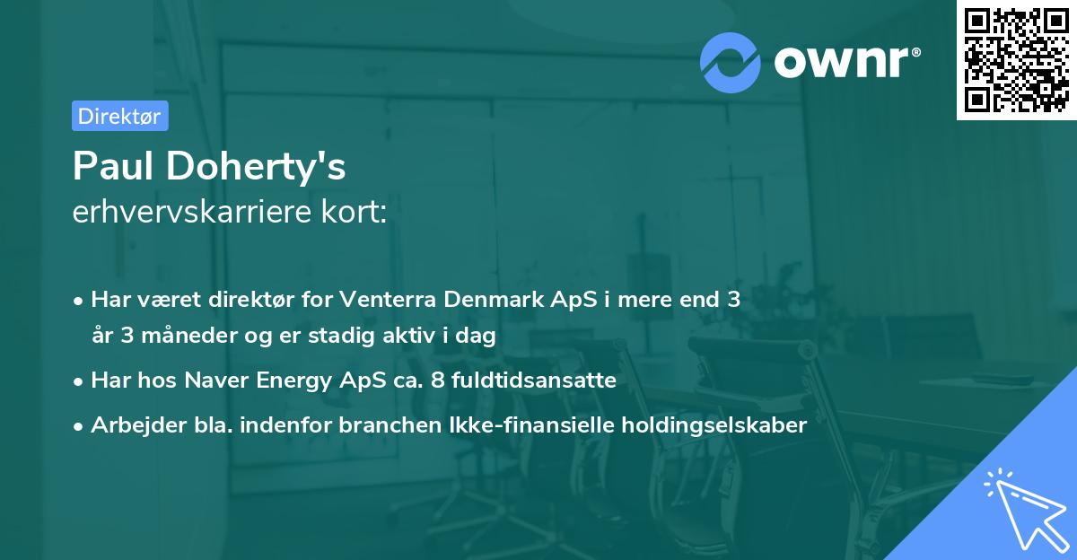 Paul Doherty's erhvervskarriere kort