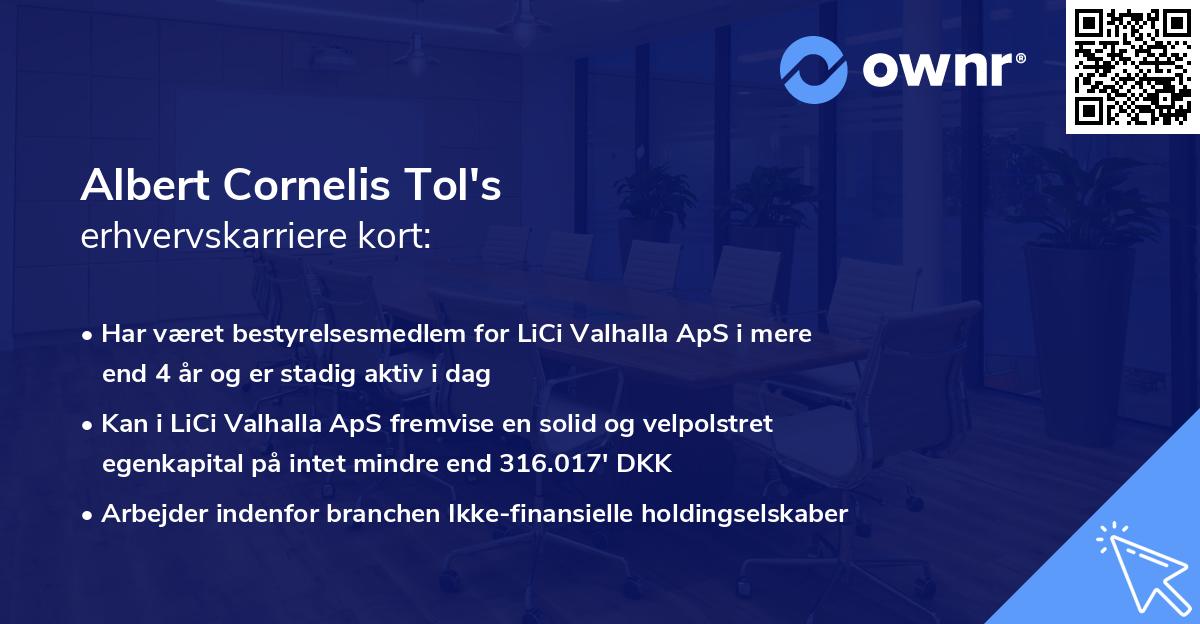 Albert Cornelis Tol's erhvervskarriere kort