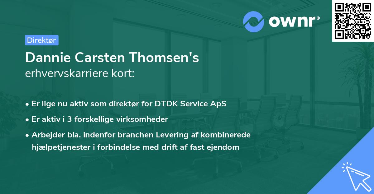 Dannie Carsten Thomsen's erhvervskarriere kort