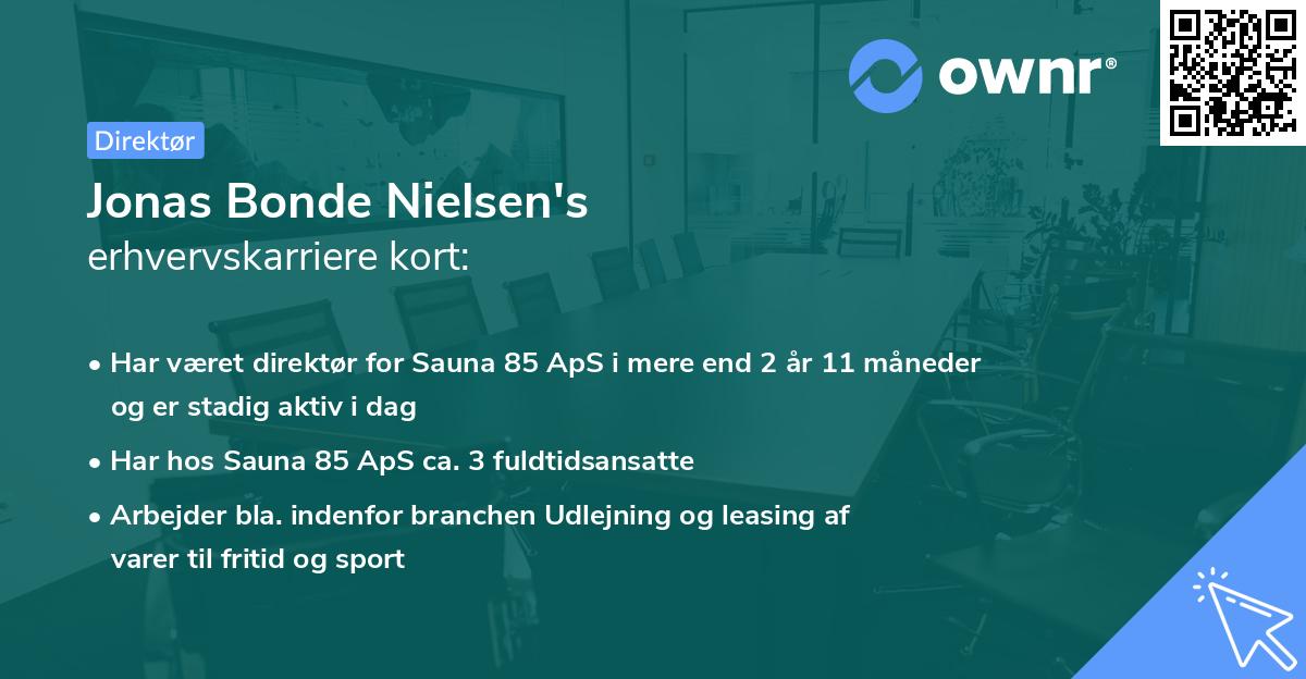 Jonas Bonde Nielsen's erhvervskarriere kort