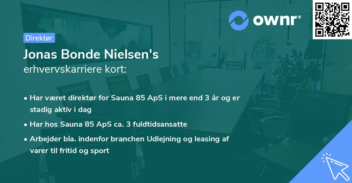 Jonas Bonde Nielsen's erhvervskarriere kort