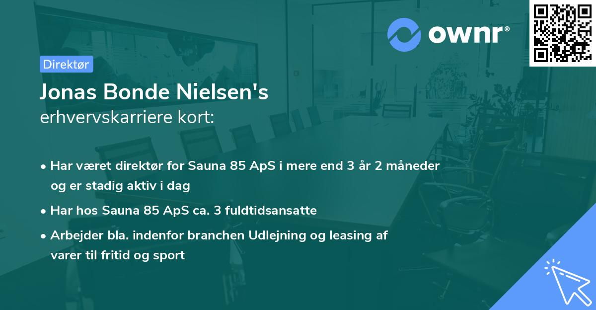 Jonas Bonde Nielsen's erhvervskarriere kort