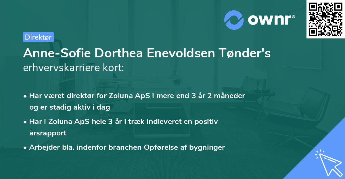 Anne-Sofie Dorthea Enevoldsen Tønder's erhvervskarriere kort