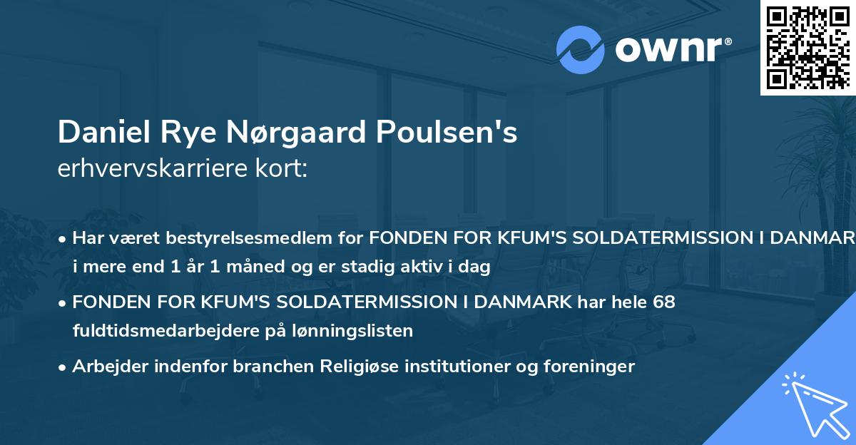 Daniel Rye Nørgaard Poulsen's erhvervskarriere kort