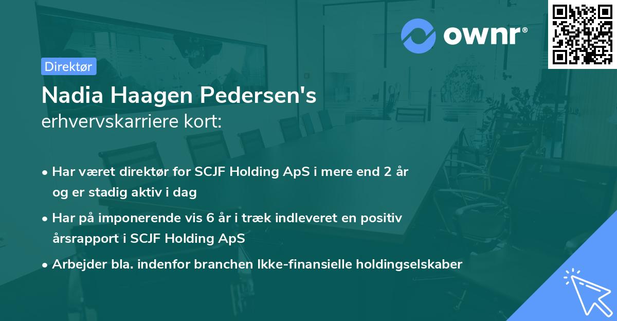 Nadia Haagen Pedersen's erhvervskarriere kort