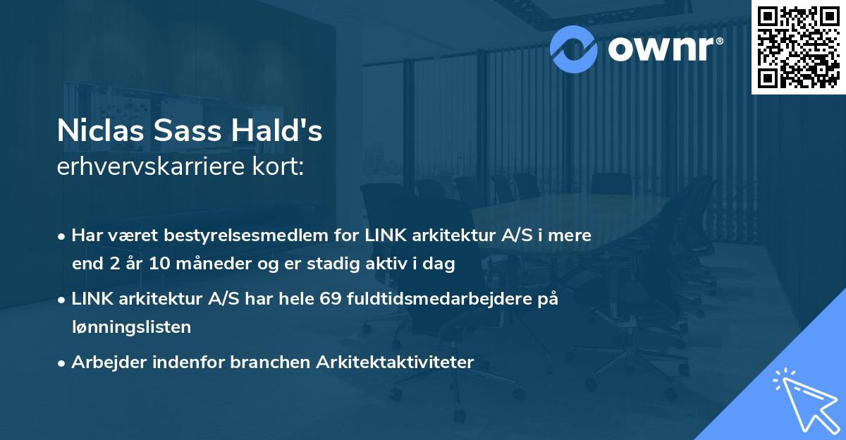 Niclas Sass Hald's erhvervskarriere kort