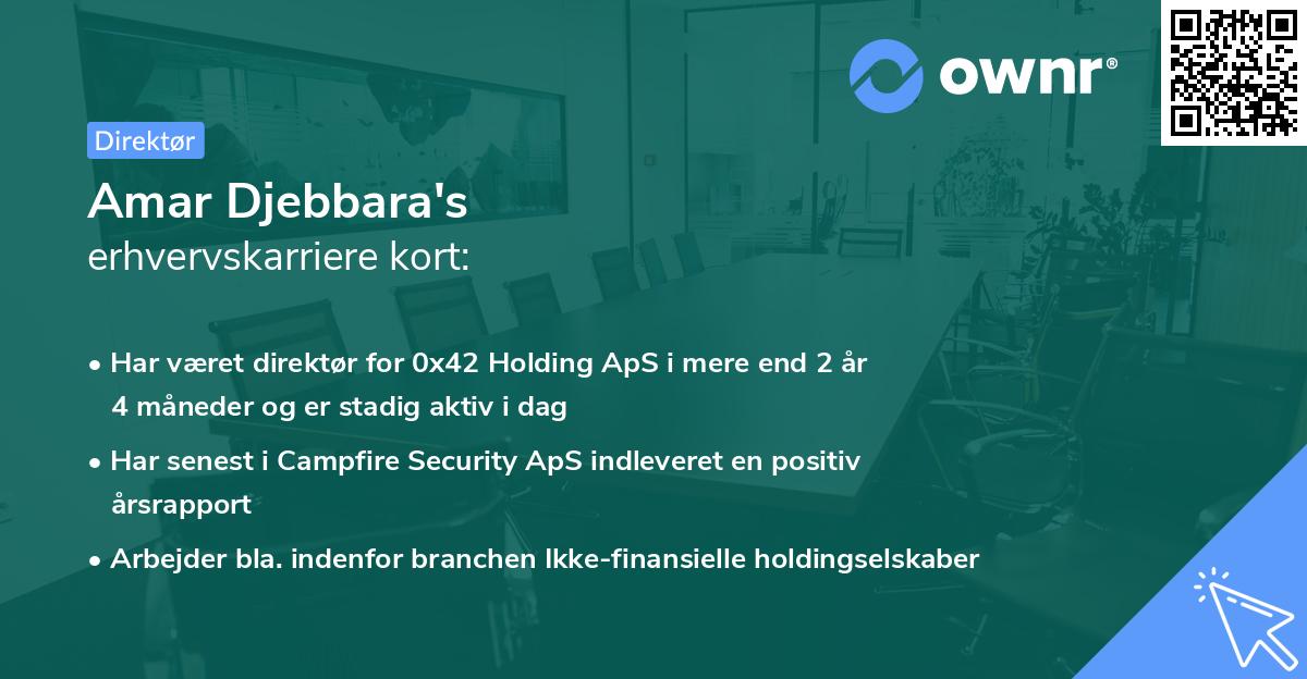 Amar Djebbara's erhvervskarriere kort