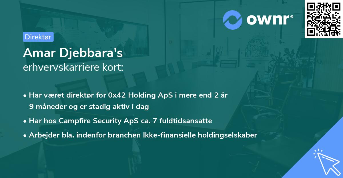 Amar Djebbara's erhvervskarriere kort