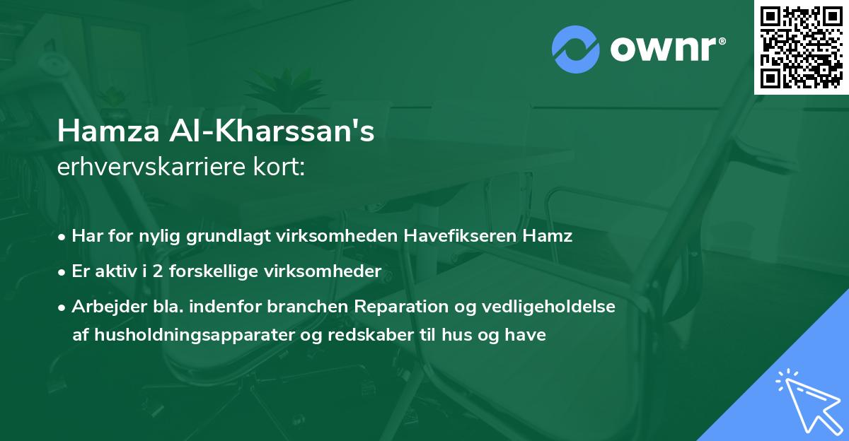 Hamza Al-Kharssan's erhvervskarriere kort