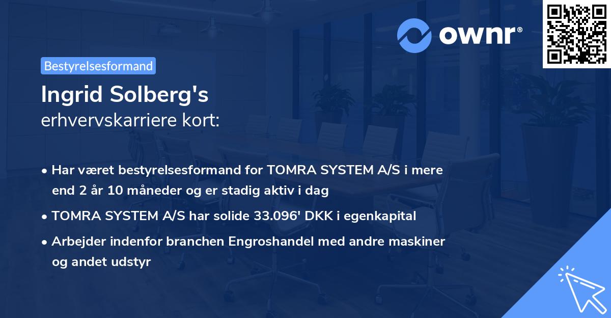 Ingrid Solberg's erhvervskarriere kort