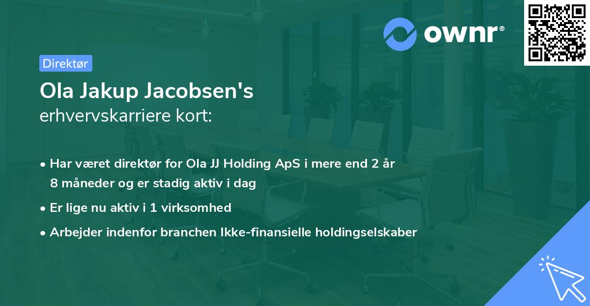 Ola Jakup Jacobsen's erhvervskarriere kort