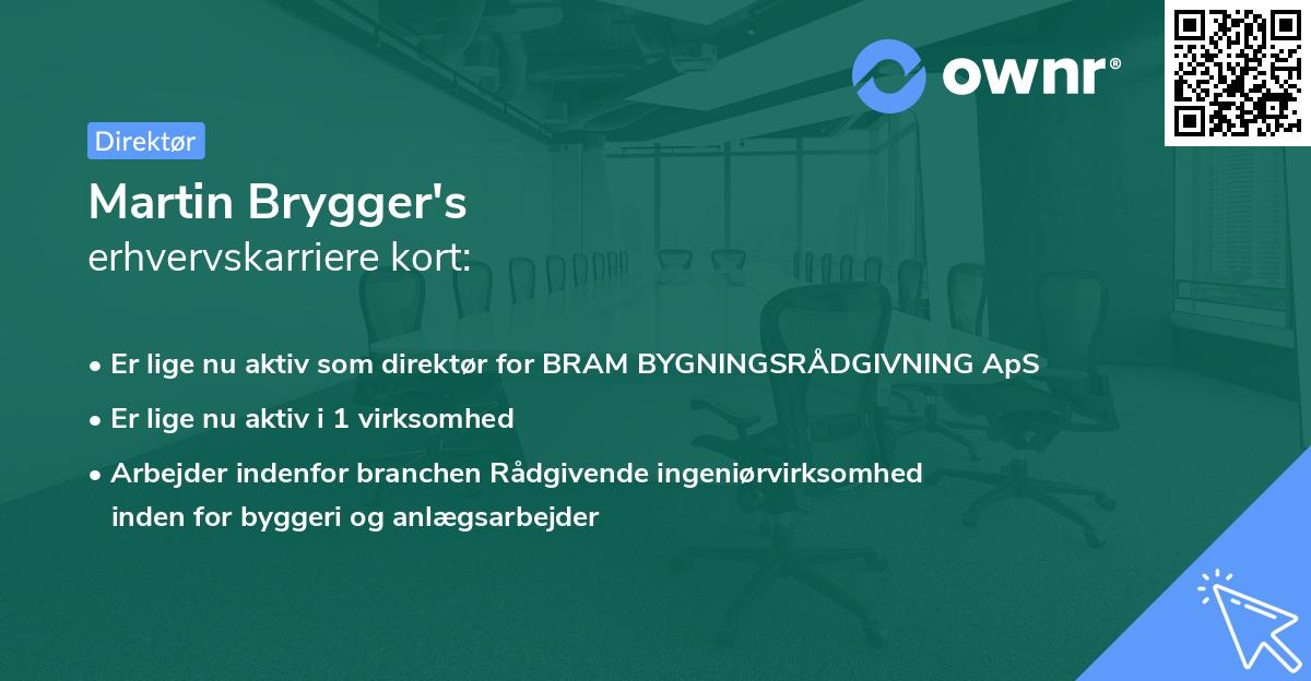 Martin Brygger's erhvervskarriere kort