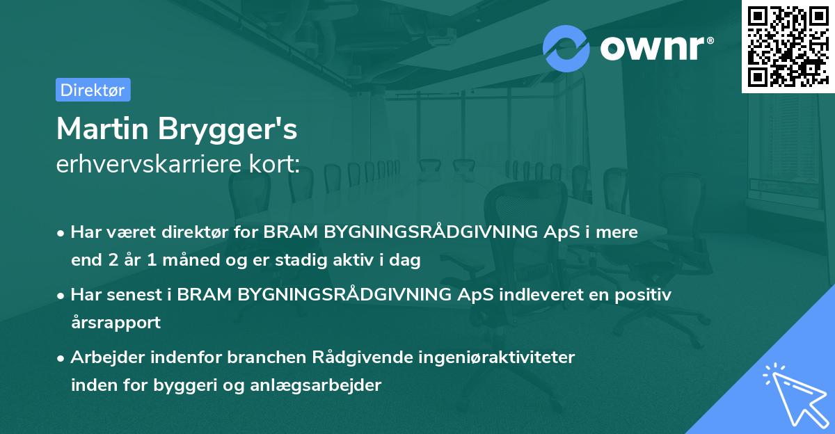 Martin Brygger's erhvervskarriere kort