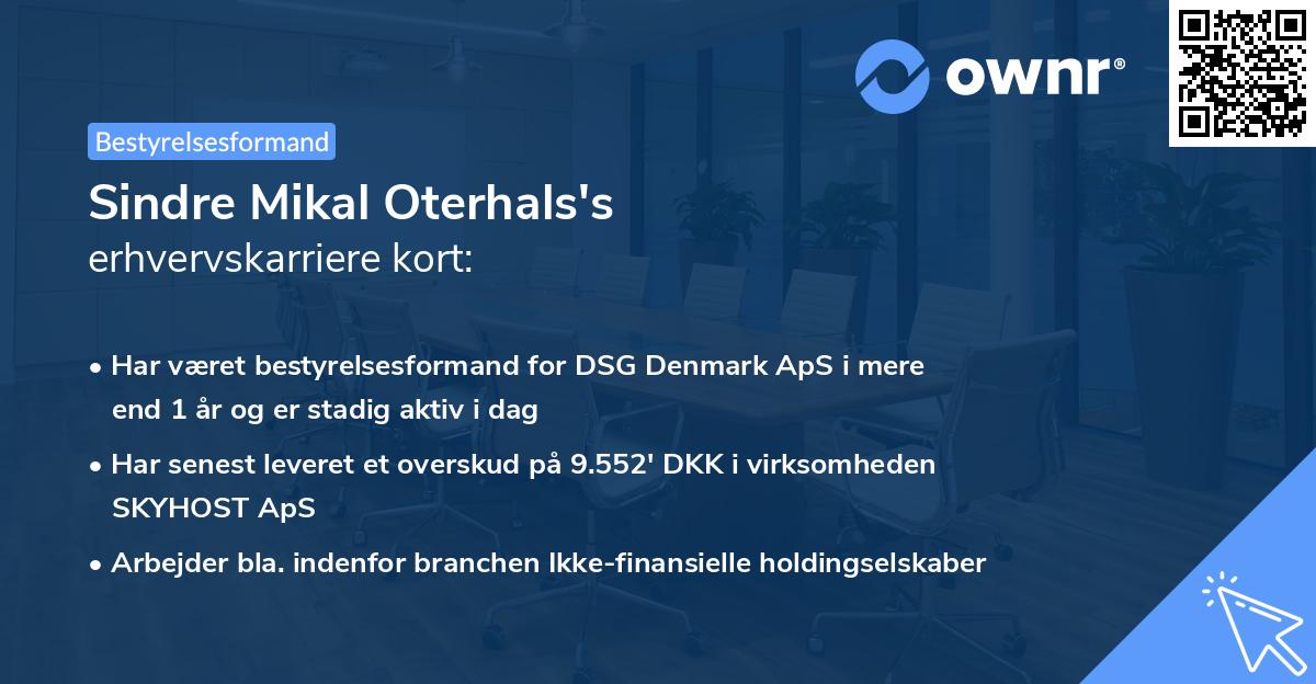 Sindre Mikal Oterhals's erhvervskarriere kort