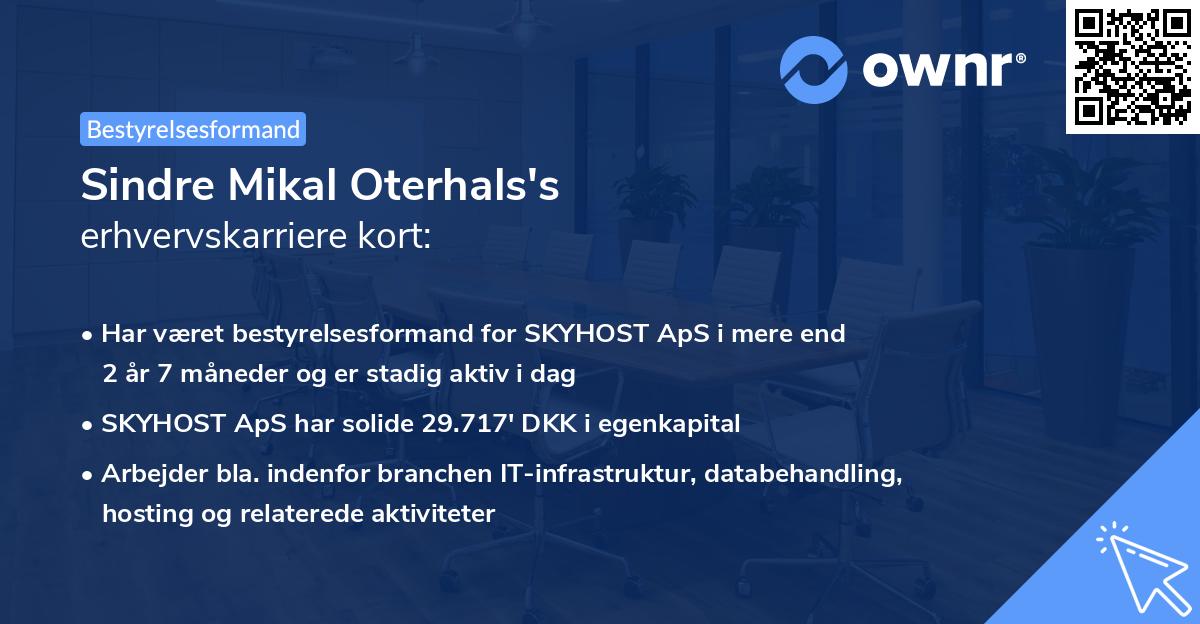 Sindre Mikal Oterhals's erhvervskarriere kort