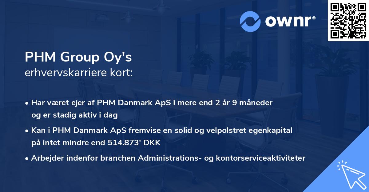 PHM Group Oy's erhvervskarriere kort